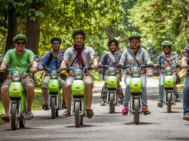 Riders on temple route